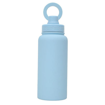 Blue Premium 35oz Stainless Steel Insulated Sports Bottle with Magnetic Phone Holder Lid.