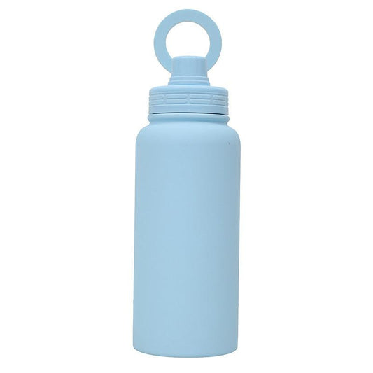 Blue Premium 35oz Stainless Steel Insulated Sports Bottle with Magnetic Phone Holder Lid.