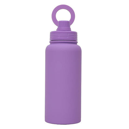 Purple Premium 35oz Stainless Steel Insulated Sports Bottle with Magnetic Phone Holder Lid.