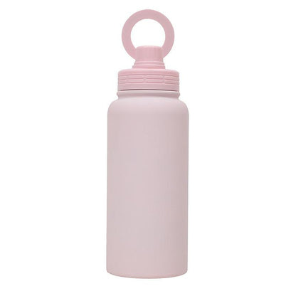 Pink Premium 35oz Stainless Steel Insulated Sports Bottle with Magnetic Phone Holder Lid.