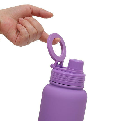 Pink Premium 35oz Stainless Steel Insulated Sports Bottle with Magnetic Phone Holder Lid.