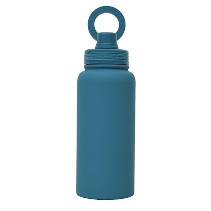 Lake Blue Premium 35oz Stainless Steel Insulated Sports Bottle with Magnetic Phone Holder Lid.