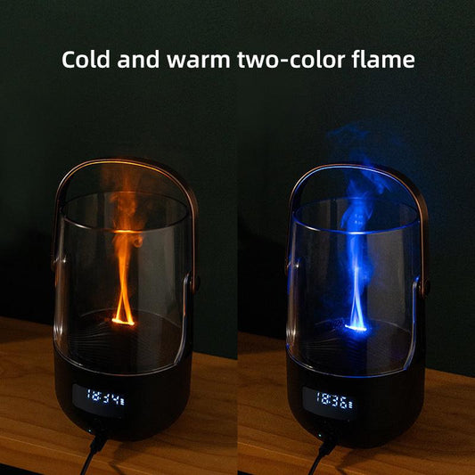 Creative Retro Flame Essential Oil Diffuser - Portable Humidifier for Office, Bedroom & Camping.
