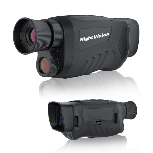 Black HD Digital Night Vision Monocular - High-Magnification Infrared Scope for Day & Night Use.