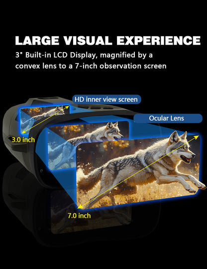 Green 4K Portable Digital Night Vision Binoculars - HD Photo & Video Infrared Scope.