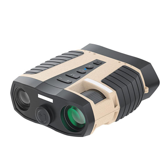 Beige HD Digital Night Vision Binoculars - High Magnification Infrared Scope with Color Night View.
