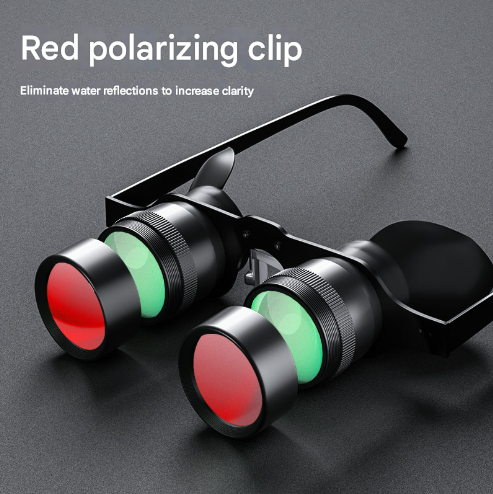 10x Telescope + Red Polarised Lens 10x HD Fishing Binocular Glasses - Polarized Zoom for Float Watching.