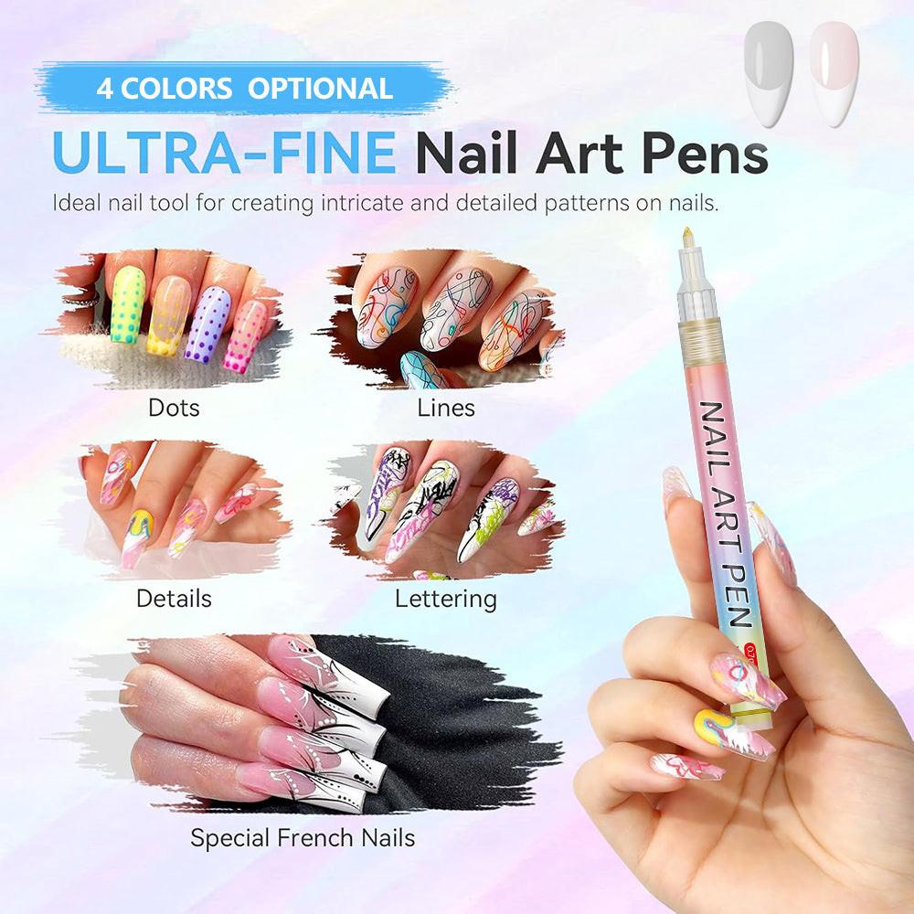 Blue 0.7mm Nail Art Doodle Pen 12 Sticks- Single Color Acrylic Marker for Nail Design, No-Bake.