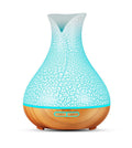 Blue Crack 500ml Wood-Grain Essential Oil Aroma Diffuser with Lattice Design and Humidifier.