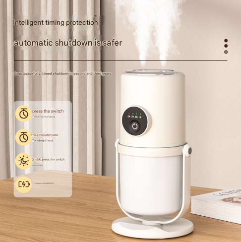 White + Base ortable Desktop Dual-Spray Humidifier with Air Purification for Office and Bedroom.
