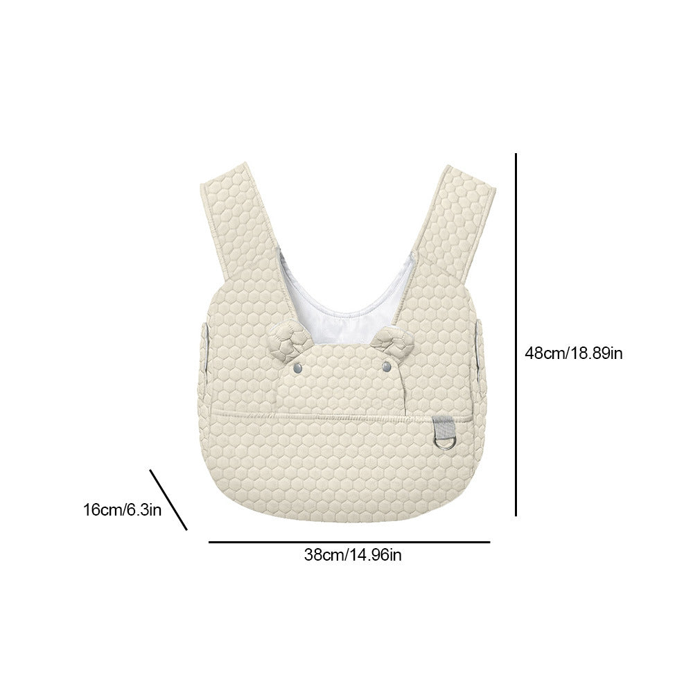Grey Cozy Quilted Pet Carrier Backpack - Front Pack Sling for Cats & Small Dogs - Travel & Outdoor