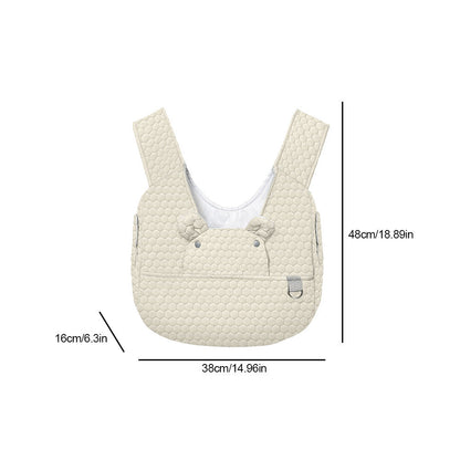 Grey Cozy Quilted Pet Carrier Backpack - Front Pack Sling for Cats & Small Dogs - Travel & Outdoor