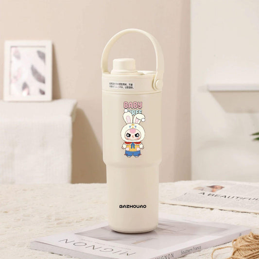 Creamy White - Baby 3 30oz Ceramic-Lined Insulated Tumbler with Handle, 735ml Stainless Steel Travel Mug.