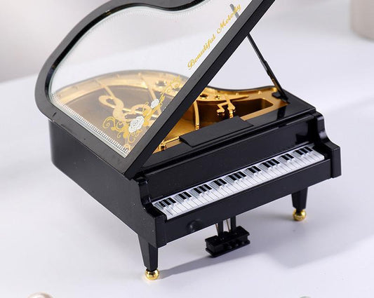 Classical Grand Piano Music Box with Dancing Ballerina(Regular version - black).