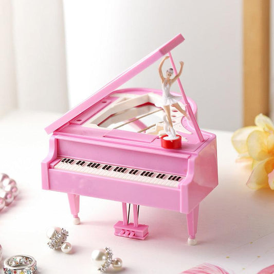 Classical Grand Piano Music Box with Dancing Ballerina(Dancing girl version - pink).
