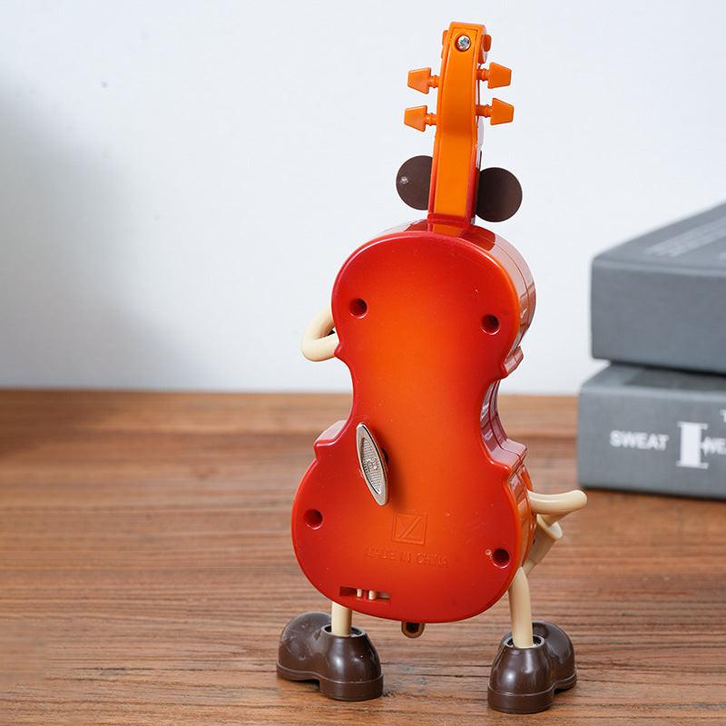 Dancing Musical Instrument Figurines - Wind-Up Guitar & Cello Toys with Moving Parts(Guitar).