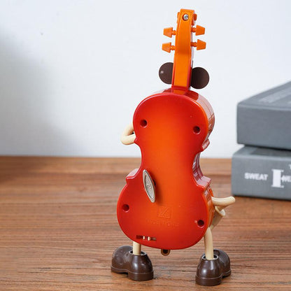 Dancing Musical Instrument Figurines - Wind-Up Guitar & Cello Toys with Moving Parts(Guitar).