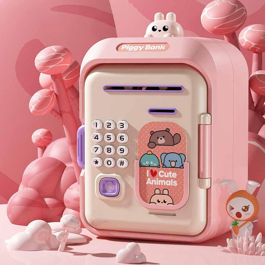 Interactive Kids' Piggy Bank Safe with Music, Stories & Password Lock(Pink).
