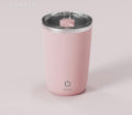 Mini Portable Electric Self-Stirring Mug - USB-C Rechargeable, 4-Hour Use, Stainless Steel (pink).