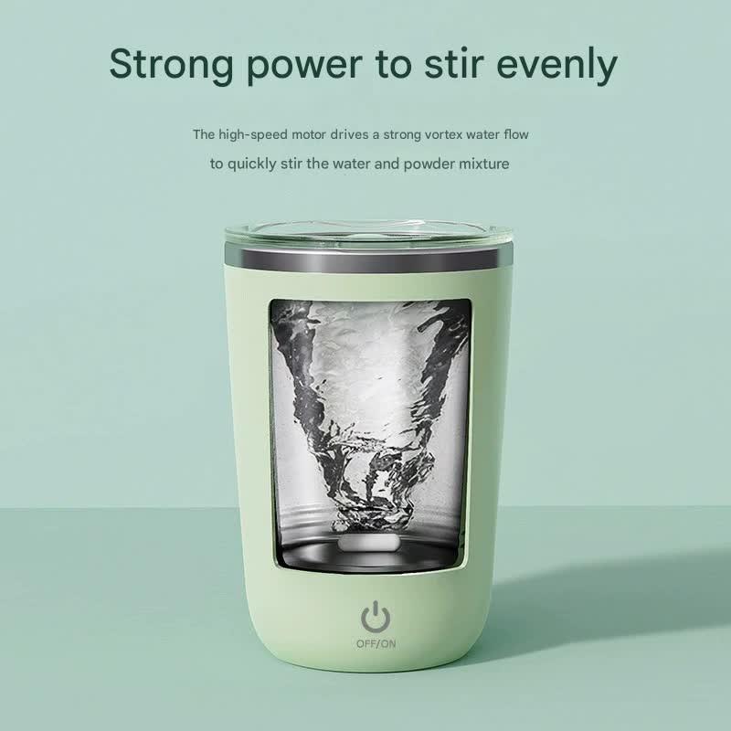 Mini Portable Electric Self-Stirring Mug - USB-C Rechargeable, 4-Hour Use, Stainless Steel (pink).