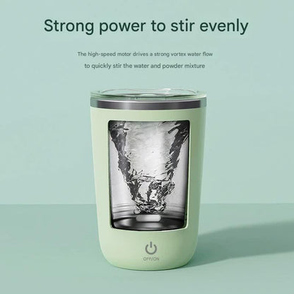 Mini Portable Electric Self-Stirring Mug - USB-C Rechargeable, 4-Hour Use, Stainless Steel (pink).