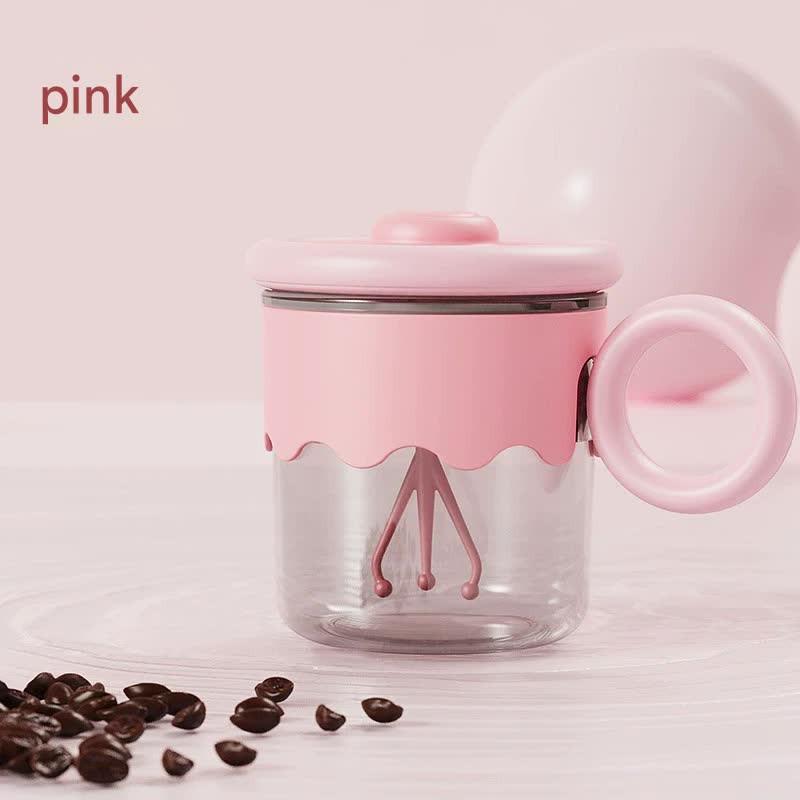 Automatic Self-Stirring Coffee Mug - 400ml, 5000RPM, USB-C Rechargeable with Trident Stirring Rod(pink).