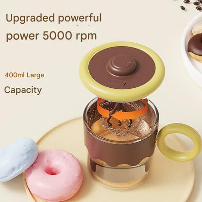 Automatic Self-Stirring Coffee Mug - 400ml, 5000RPM, USB-C Rechargeable with Trident Stirring Rod(pink).