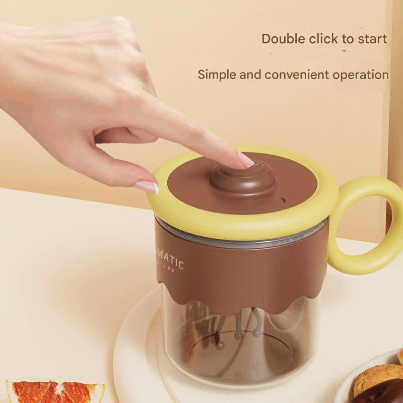 Automatic Self-Stirring Coffee Mug - 400ml, 5000RPM, USB-C Rechargeable with Trident Stirring Rod(pink).
