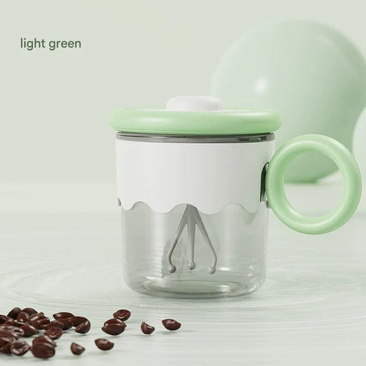 Automatic Self-Stirring Coffee Mug - 400ml, 5000RPM, USB-C Rechargeable with Trident Stirring Rod(green).