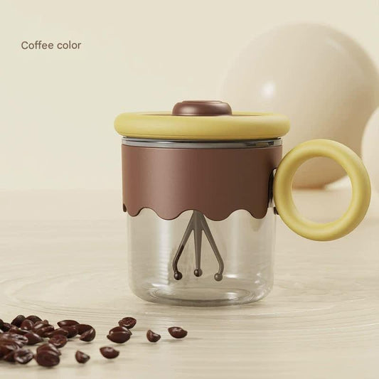 Automatic Self-Stirring Coffee Mug - 400ml, 5000RPM, USB-C Rechargeable with Trident Stirring Rod(coffee color).