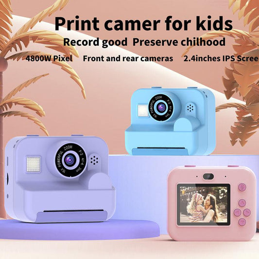 Instant Print Camera - 48MP Dual Lens, 2.4" IPS Screen, Thermal Printing(blue).