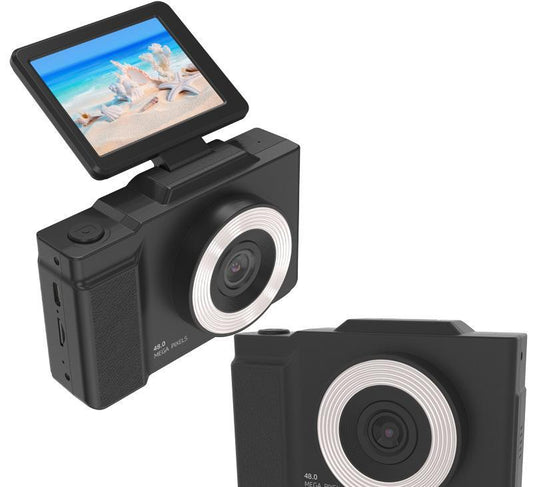 48MP Student Digital Camera with 180 Flip Screen & 3-Setting Fill Light(black).