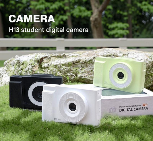 48MP Student Digital Camera with 180 Flip Screen & 3-Setting Fill Light(black).