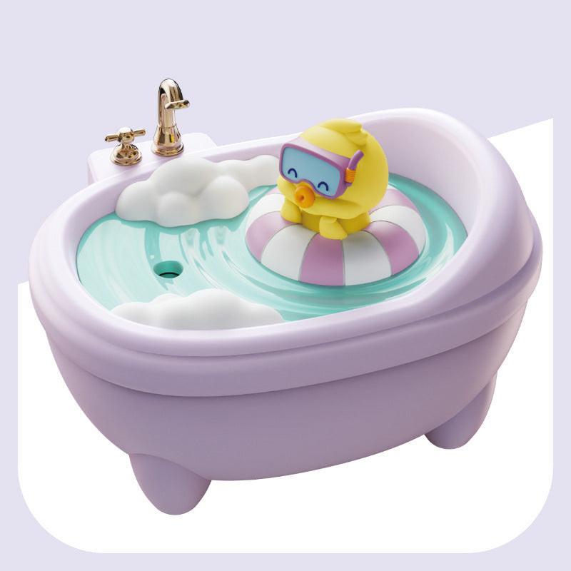 Adorable Bathtub Humidifier with Colorful Night Light - USB-C, 340ml, Auto Shut-Off(Purple Duck).