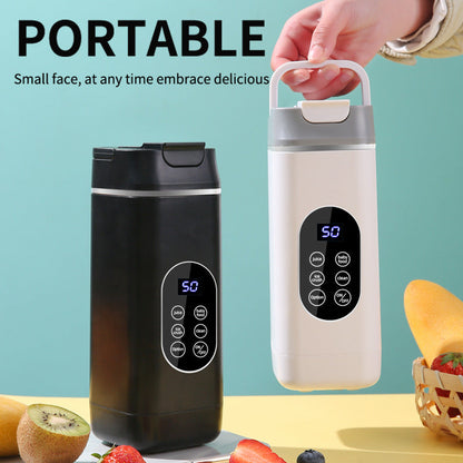 Wireless Portable Juicer Blender - 420ml, 12 Blades, 5-Hour Ice Storage, Digital Display & USB-C Charging(white)