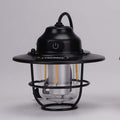 Retro LED Camping Lantern with Multiple Light Modes - USB Rechargeable, Hanging Design(black)