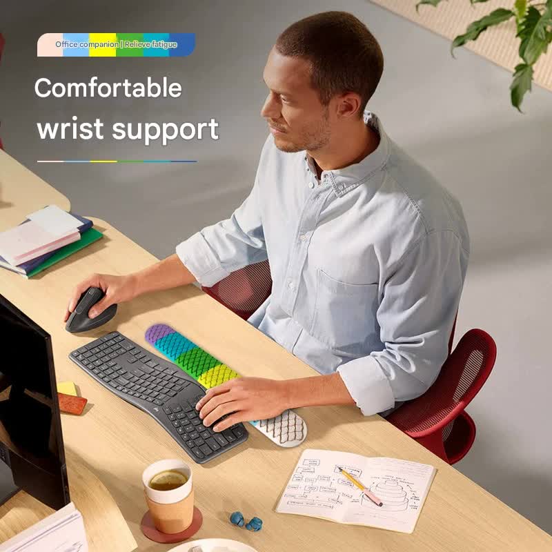 Ergonomic Keyboard & Mouse Wrist Rest Set - Soft Silicone, Non-Slip Base, Comfortable Support(blue)