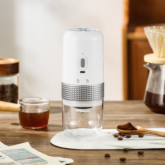 Wireless Portable Electric Coffee Grinder - Adjustable Coarseness, USB-C Rechargeable, One-Touch Operation(white).