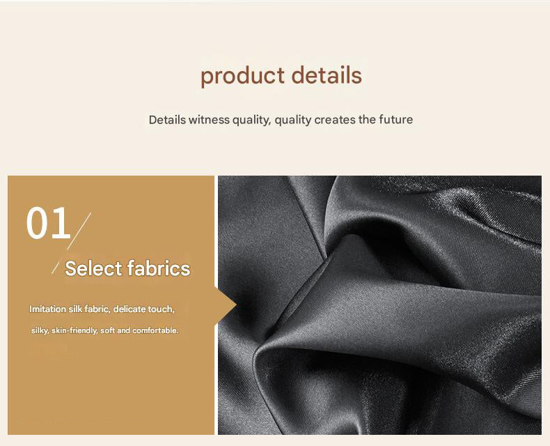 Beige Silky Satin Pillowcase Pair - Smooth for Hair & Skin, Elastic Fitted (46x70+16cm)