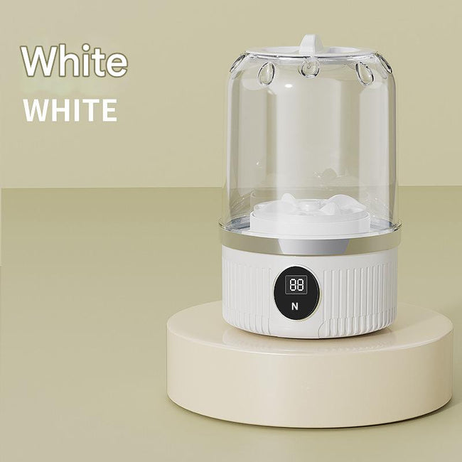 White Travel-Friendly Mini Washing Machine - USB Powered, Automatic, for Small Loads Hover Image
