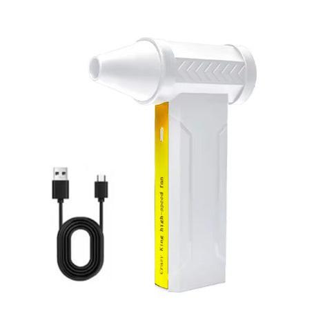 Portable Jet Fan - 200W Powerful Handheld Air Duster & Blower (White).