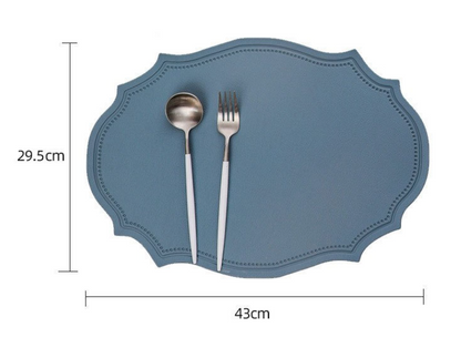 4 pcs Retro Faux Leather Placemat - Waterproof & Oil-Proof Dining Table Mat (Coffee)