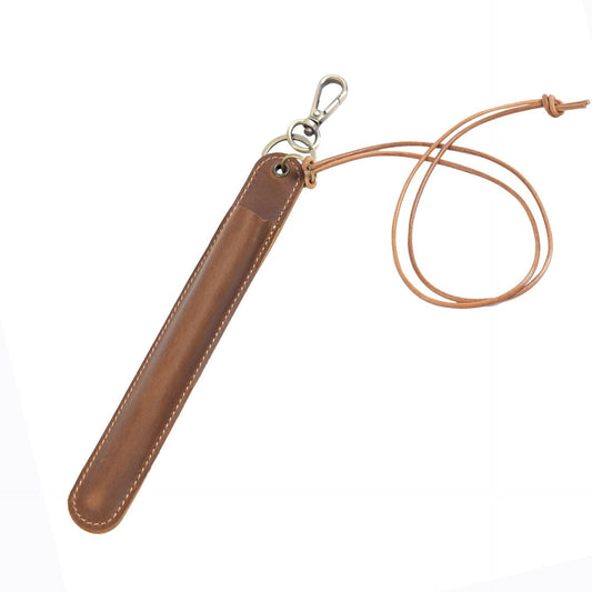 Brown Vintage Top-Grain Leather Pen Sleeve Holder with Neck Strap - Protective Single Pen Case.
