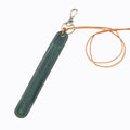 Green Vintage Top-Grain Leather Pen Sleeve Holder with Neck Strap - Protective Single Pen Case.