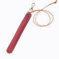 Red Vintage Top-Grain Leather Pen Sleeve Holder with Neck Strap - Protective Single Pen Case.