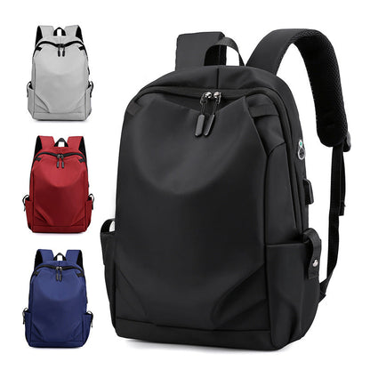 Grey Modern Anti-Theft Laptop Backpack with USB Charging Port - Water-Repellent Travel & Business Bag for 15.6 Inch Laptops