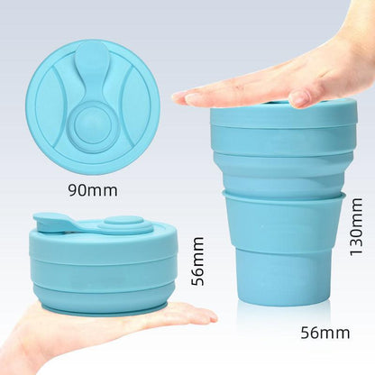 2 Pcs Purple 350ml Collapsible Silicone Travel Cup - Portable, Leak-Proof & Food-Grade Drinking Mug with Lid, Insulating Sleeve & Straw.