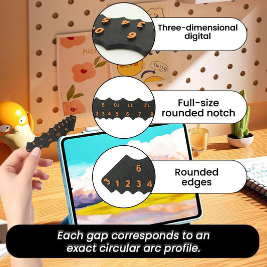 2 Pcs Black Precision Fillet Radius Gauge - Compact Plastic Arc & Corner Measurement Tool R1-R12mm.