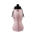 Pink and Black Cup Lid Ultimate Foldable Silicone Water Bottle - Lightweight Leakproof Travel & Sports Hydration - 700ml.