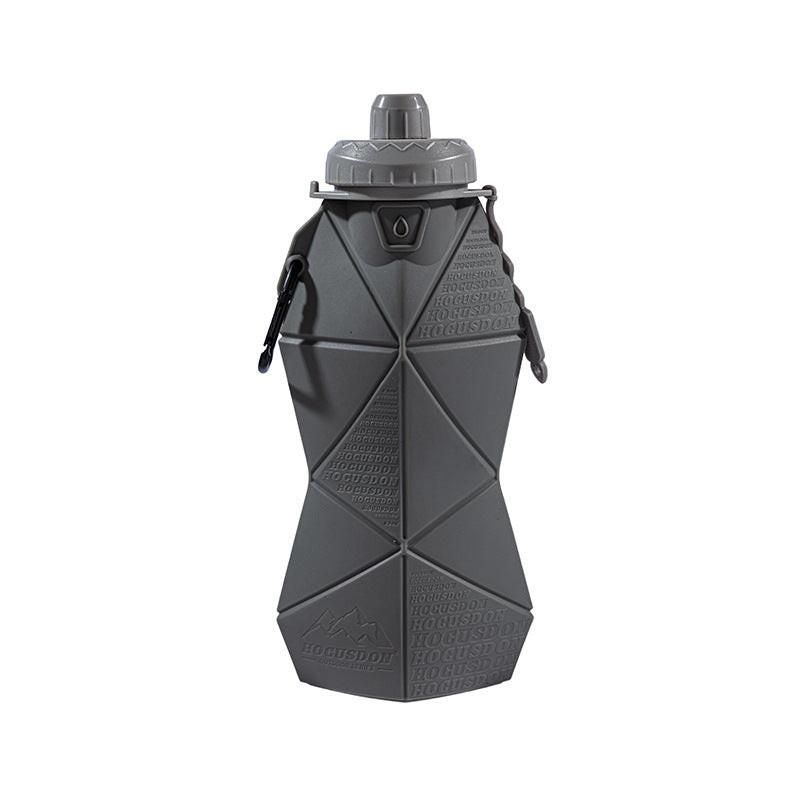 Dark Grey and Grey Cup Lid Ultimate Foldable Silicone Water Bottle - Lightweight Leakproof Travel & Sports Hydration - 700ml.